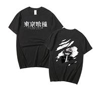 Sybnwnwm Unisex Tokyo Ghoul T-Shirt Kaneki Anime Graphic Harajuku Tee Shirts Top Black