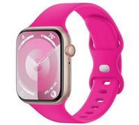 Sycamond Silicone Band Compatible with Apple Watch 41mm 40mm 38mmm, Replacement Sport Strap Wristband for iWatch Series SE 10 9 8 7 6 5 4 3 Ultra 2 1 Women Men, M/L Hot Pink