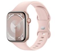 Sycamond Silicone Band Compatible with Apple Watch 41mm 40mm 38mmm, Replacement Sport Strap Wristband for iWatch Series SE 10 9 8 7 6 5 4 3 Ultra 2 1 Women Men, M/L Sand Pink
