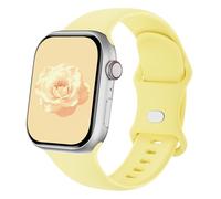 Sycamond Silicone Band Compatible with Apple Watch 41mm 40mm 38mmm, Replacement Sport Strap Wristband for iWatch Series SE 10 9 8 7 6 5 4 3 Ultra 2 1 Women Men, M/L Yellow