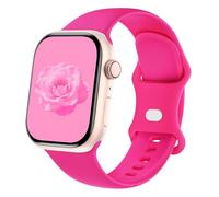 Sycamond Silicone Band Compatible with Apple Watch 41mm 40mm 38mmm, Replacement Sport Strap Wristband for iWatch Series SE 10 9 8 7 6 5 4 3 Ultra 2 1 Women Men, S/M Hot Pink