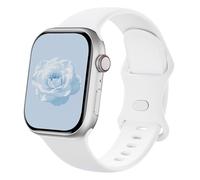 Sycamond Silicone Band Compatible with Apple Watch 41mm 40mm 38mmm, Replacement Sport Strap Wristband for iWatch Series SE 10 9 8 7 6 5 4 3 Ultra 2 1 Women Men, S/M White