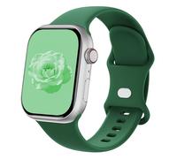 Sycamond Silicone Band Compatible with Apple Watch 41mm 40mm 38mmm, Replacement Sport Strap Wristband for iWatch Series SE 10 9 8 7 6 5 4 3 Ultra 2 1 Women Men, S/M Clover Green