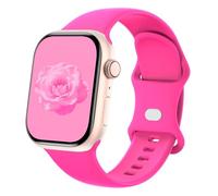 Sycamond Silicone Band Compatible with Apple Watch 41mm 40mm 38mmm, Replacement Sport Strap Wristband for iWatch Series SE 10 9 8 7 6 5 4 3 Ultra 2 1 Women Men, M/L Hot Pink