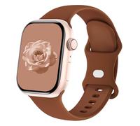 Sycamond Silicone Band Compatible with Apple Watch 41mm 40mm 38mmm, Replacement Sport Strap Wristband for iWatch Series SE 10 9 8 7 6 5 4 3 Ultra 2 1 Women Men, S/M Brown