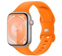 Sycamond Silicone Band Compatible with Apple Watch 46mm 45mm 44mm 42mm, Replacement Sport Strap Wristband for iWatch Series SE 10 9 8 7 6 5 4 3 Ultra 2 1 Women Men, M/L Bright Orange