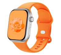 Sycamond Silicone Band Compatible with Apple Watch 46mm 45mm 44mm 42mm, Replacement Sport Strap Wristband for iWatch Series SE 10 9 8 7 6 5 4 3 Ultra 2 1 Women Men, M/L Bright Orange