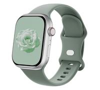 Sycamond Silicone Band Compatible with Apple Watch 49mm 46mm 45mm 44mm, Replacement Sport Strap Wristband for iWatch Series 11 10 9 8 7 6 5 4 SE Ultra 3 2 1 Women Men, M/L Pine Green