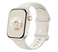 Sycamond Silicone Band Compatible with Apple Watch 49mm 46mm 45mm 44mm, Replacement Sport Strap Wristband for iWatch Series 11 10 9 8 7 6 5 4 SE Ultra 3 2 1 Women Men, M/L Starlight