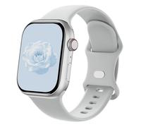 Sycamond Silicone Strap Compatible with Apple Watch 41mm 38mm 40mm 46mm 45mm 42mm 44mm Replacement Sport Strap for iWatch Series SE 10 9 8 7 6 5 4 3 Ultra 2 1 Women Men, lightgrey, 38/40/41mm/(Series