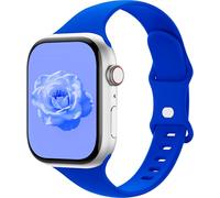 Sycamond Thin Silicone Band Compatible with Apple Watch 41mm 40mm 38mm, Slim Narrow Replacement Sport Strap Wristband for iWatch Series SE 10 9 8 7 6 5 4 3 Ultra 2 1 Women Men, S/M Klein Blue