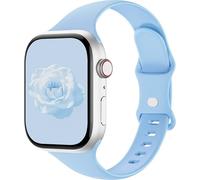 Sycamond Thin Silicone Band Compatible with Apple Watch 46mm 45mm 44mm, Slim Narrow Replacement Sport Strap Wristband for iWatch Series 11 10 9 8 7 6 5 4 SE Ultra 3 2 1 Women Men, S/M Norse Blue