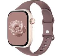 Sycamond Thin Silicone Band Compatible with Apple Watch 46mm 45mm 44mm, Slim Narrow Replacement Sport Strap Wristband for iWatch Series 11 10 9 8 7 6 5 4 SE Ultra 3 2 1 Women Men, S/M Smoky Violet