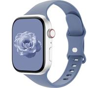 Sycamond Thin Silicone Band Compatible with Apple Watch 46mm 45mm 44mm, Slim Narrow Replacement Sport Strap Wristband for iWatch Series 11 10 9 8 7 6 5 4 SE Ultra 3 2 1 Women Men, M/L Blue Grey