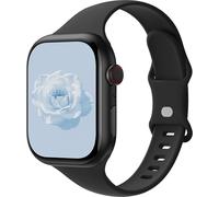 Sycamond Thin Silicone Band Compatible with Apple Watch 46mm 45mm 44mm, Slim Narrow Replacement Sport Strap Wristband for iWatch Series 11 10 9 8 7 6 5 4 SE Ultra 3 2 1 Women Men, S/M Black
