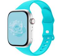 Sycamond Thin Silicone Band Compatible with Apple Watch 46mm 45mm 44mm, Slim Narrow Replacement Sport Strap Wristband for iWatch Series 11 10 9 8 7 6 5 4 SE Ultra 3 2 1 Women Men, M/L Teal