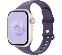 Sycamond Thin Silicone Band Compatible with Apple Watch 46mm 45mm 44mm, Slim Narrow Replacement Sport Strap Wristband for iWatch Series 11 10 9 8 7 6 5 4 SE Ultra 3 2 1 Women Men, M/L Dark cherry