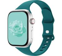 Sycamond Thin Silicone Band Compatible with Apple Watch 46mm 45mm 44mm, Slim Narrow Replacement Sport Strap Wristband for iWatch Series 11 10 9 8 7 6 5 4 SE Ultra 3 2 1 Women Men, M/L Forest Green