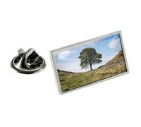 Sycamore Gap Tree Image Rectangle Lapel Pin Badge