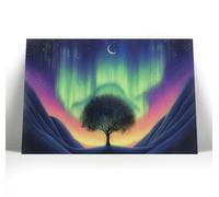 Sycamore Gap Wall Art Print | Northumberland Picture | Northern Lights | Landscape Painting | Wall Decor | Framed & Unframed Prints (A4 Unframed print)