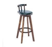 SYCARPET Barstools,Oil Wax Leather Cushion & Wooden Bracket Bar Stools Nordic Minimalist Style Bar Chairs Indoor-Outdoor Counter Height Stools(1pcs)