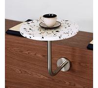 SYCARPET Round Coffee Table, Small Side Table with Stainless Steel Frame, Wall Mounted End Table for Cafe, Themed Restaurant, Dessert Shop