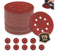 SYCEES 115Pack Sanding Discs Hook-and-Loop Orbital Sander Discs