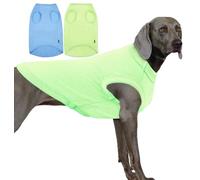 Sychien Dog Shirts Solid Vest Lightweight Large Dog Shirts Sleeveless Blank Clothes Summer Costumes,2 Pack,L Blue Green