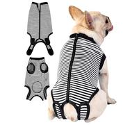 Sychien Dogs Cats Recovery Suit After Surgery Professional Pet Recovery Shirts Dog Abdominal Wounds Bandages Black-White M