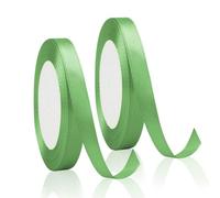 SycloPak 2 Pack Green Polyester Satin Ribbon, 1cm x 29m, Multi-Purpose for Gift Wrapping, Crafting, Decorating, Formal & Casual Occasions