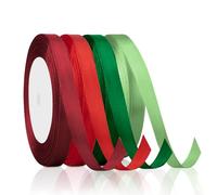 SycloPak 4 Green Ribbon, 1cm*35m, Polyester, Satin, Multi-Purpose, Gift Wrapping, Crafts, Decorations, Hair Accessories, Formal & Casual Occasions