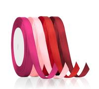 SycloPak 4 Red Ribbon, Polyester Satin, 1cm*25m, Multiple Occasions, Red, Solid, Casual, Formal, Gift Wrapping, Crafts, Decorations, Hair Accessories, Party Favours