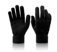 SycloPak Thinsulate Thermal Winter Gloves for Men Women Magic Cotton Fleece Knitted Work Driving Gloves Cold Weather Black Christmas Gifts, Warm Thermal for Boys