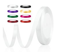 SycloPak White Polyester Ribbons 10mm x 22m, Gift Wrapping, Crafting, Hair Accessories, Event Decorations