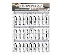 SYCOOVEN Flute Chord Chart, Portable Durable Fingering Practice White Chord Chart for Flute Fingering Practice Chord Chart Beginner Student for Teaching or Group Study