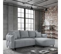 Sycylia Modern Corner Sofa Bed With Sleeping Function Pine Wood Frame Chipboard Structure 244X165Cm Light Grey Right