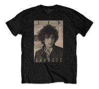 Syd Barrett T Shirt Sepia Photo Portrait Logo Pink Floyd new Official Mens Black
