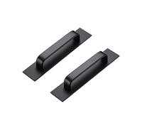 SYDARSYN 2 Pcs Punch-Free Door Window Handle Self-Adhesive Door Handles Aluminium Alloy Cabinet Handle Drawer Cupboard Pulls Black 200mm