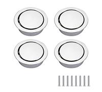 SYDARSYN 4 Pieces Circular Flush Pull Zinc Alloy Concealed Handle Tatami Hidden Handles Recessed Door Handles for Drawers Cabinets Wardrobes Shoe Cabinets Sliding Doors