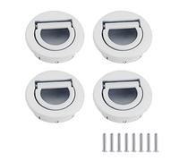 SYDARSYN 4 Pieces Round with Pull Ring Embedded Handle Zinc Alloy Tatami Hidden Handles Invisible Cabinet Drawer Recessed Door Handles Furniture Wardrobe Concealed Handle
