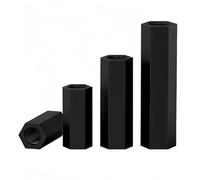 SYDARSYN Black Nylon Female Hex Standoff Spacer Pillar M4x50mm (10 pcs) | Plastic Internal Threaded Spacer Pillar for PCB Mounting, Insulation & Corrosion Resistance, Hex Shape for Easy Tightening