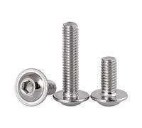 SYDARSYN Flanged Button Head Allen Bolt Stainless Steel (A2) Hex Socket Machine Screws M2x4mm (100 pcs)