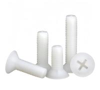 SYDARSYN White Nylon Phillips Flat Head Screws Bolts M6x15mm,30 pcs | Plastic Cross Countersunk Head Screws, Insulated and Corrosion Resistant, Cross Recess Design for Easy Installation