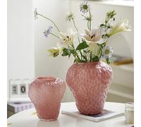 SYDDOL Fruit-Shape Flower Vase, Decorative Pink Strawberry Vase, Cute shelf Display, Unique Home Decor for Accessory, Kitchen, Office, Hotel Lobby (Strawberry, 7.9)