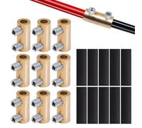 Sydien 10Pcs 6 Gauge Wire Connectors, 80Amp Quick Wiring Connection Terminal, Splicing Connectors Brass 6 awg Wire Connector Kit with 10 Pcs Heat Shrink Tubes, Screws, Wrench