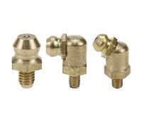 Sydien 15pcs Metric Brass Grease Nipple Assortment Kit - M4 Straight & 45 Degree & 90 Degree Angled Zerk Fittings for Trucks, Cranes & Forklifts