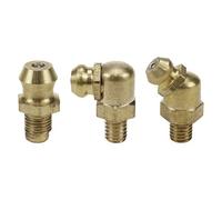 Sydien Grease Fittings 15pcs, Metric Brass Grease Nipple Assortment Kit- M5 Straight & 45 Degree & 90 Degree Angled Zerk Fittings, Hydraulic Zerk Greases Fitting For Trucks, Cranes & Forklifts