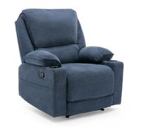 SYDNEY 1+2+3 SEATER FABRIC MANUAL RECLINER CHAIR BLUE AND GREY