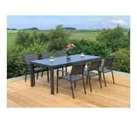 (Sydney 6 Seats) GSD Sydney Aluminum Dining Sets w/Textured Glass