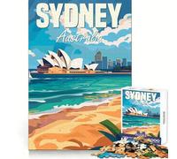 Sydney Australia 1000 Piece Jigsaws for Teenagers Puzzle Mind Challenge Toy Calm Pastime Precise Cut Lovely Gift (38x52cm)